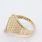 STAR Wide Dome 10k Yellow Gold Band. 10k Etched Star Design bypass ring. Italy UTC Bypass ring. High polish glossy ring. st(97/75)