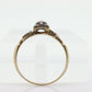 Art Deco Diamond Solitaire Ring. 14k Gold Old European Cut diamond  floral Ring (80)