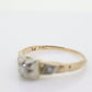 Art Deco Diamond Solitaire Ring. 14k Gold Old European Cut diamond  floral Ring (80)