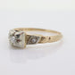 Art Deco Diamond Solitaire Ring. 14k Gold Old European Cut diamond  floral Ring (80)