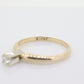 14k Round Diamond Solitaire Ring . Petite 0.17ct Diamond Engagement Ring. High Prong Set diamond. st(38)