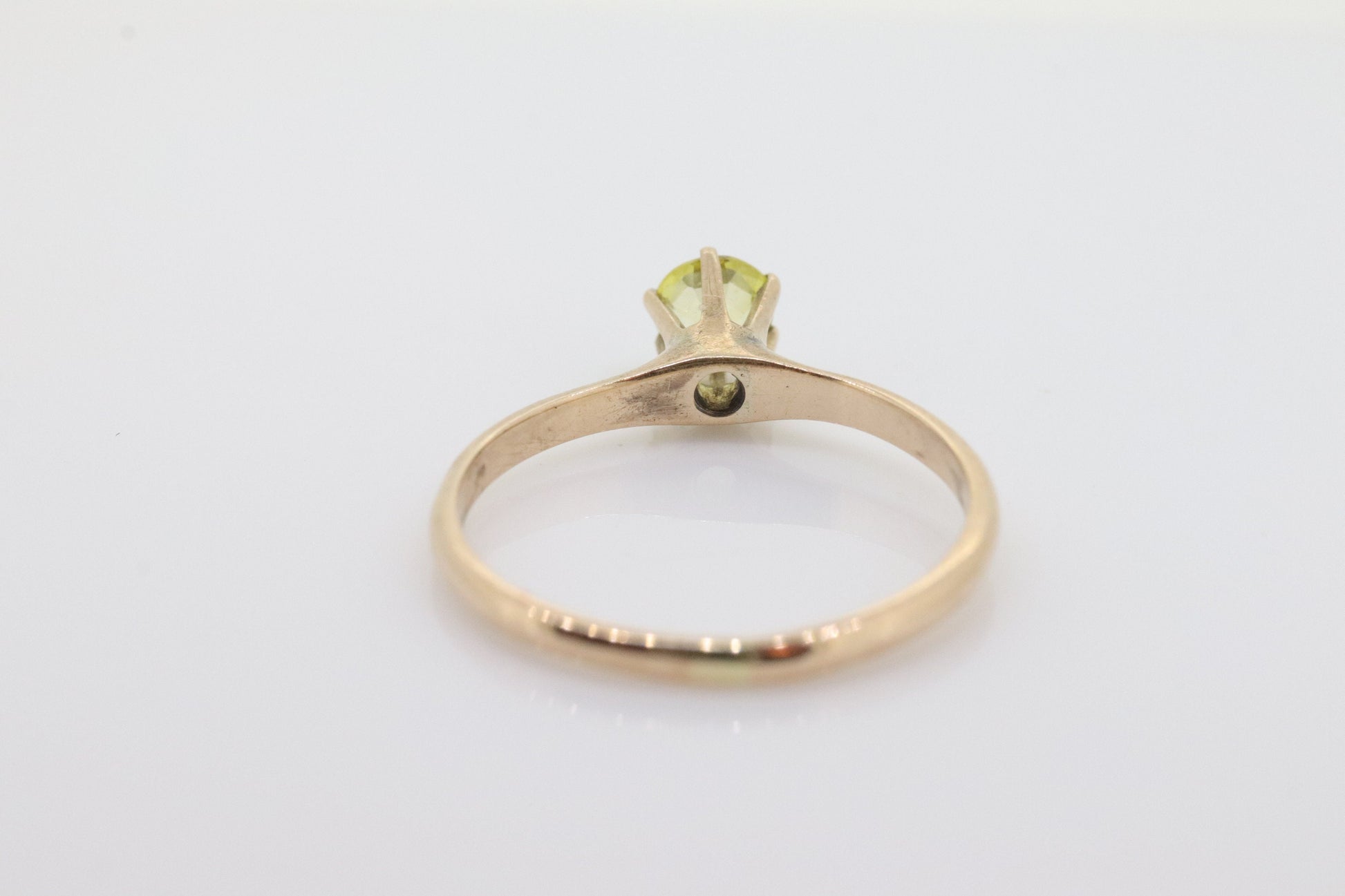 10k Round Sapphire YELLOW Sapphire ring. YELLOW SAPPHIRE solitaire victorian claw ring. st(73)