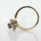14k Ruby and Pearl Halo ring. Victorian Ruby prong set pearl cluster band. Vintage Ruby Pearl ring. st(70)