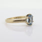 10k Topaz Solitaire Ring. 10k yellow gold HANDWROUGHT Blue Oval Topaz solitaire ring. st(42)