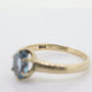 10k Topaz Solitaire Ring. 10k yellow gold HANDWROUGHT Blue Oval Topaz solitaire ring. st(42)