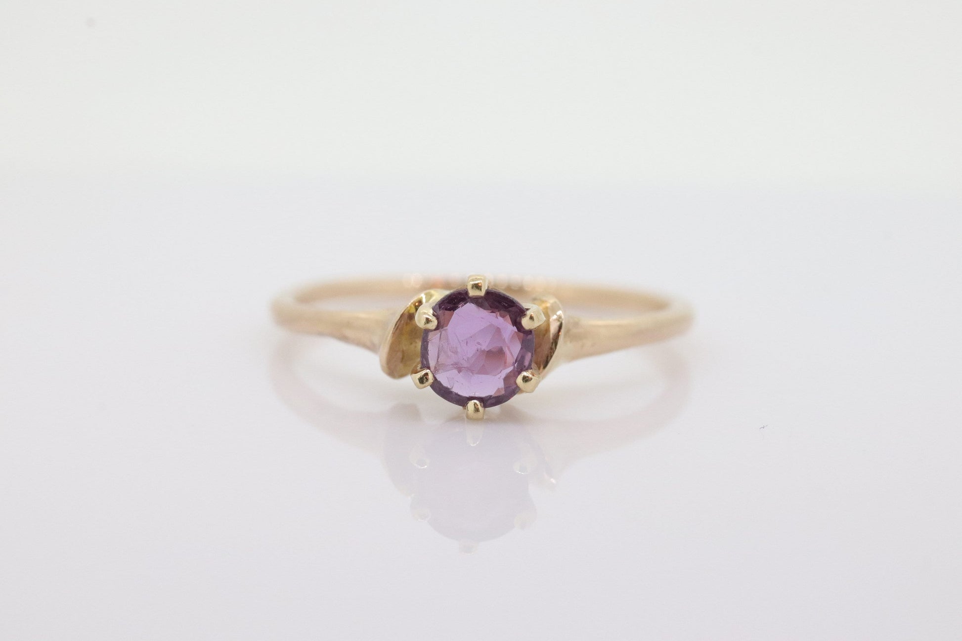 10k Dainty Ruby Ring. 10k RUBY stackable twisted stacked band st(72)