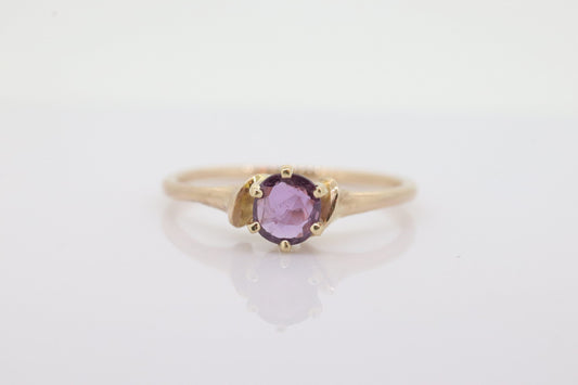 10k Dainty Ruby Ring. 10k RUBY stackable twisted stacked band st(72)