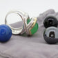 ORBIS ring with Spheres. 18k Sterling Ring with interchangeable marbles gems. st(173)