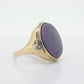 10k SUGILITE Purple bezel ring. Antique 10k Oval Purple Sugilite bezel set in a cup shank. Pinky Pinkie ring st(68)