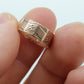 14k Wide LEAF Ornate engraved band. 14k Rose Gold  Vintage Victorian Cigar band leaf design. 6mm sz4 st(100)