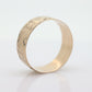 10k Wide Cigar band. Vintage Embossed flower floral design. 6mm sz6.75 st(82)