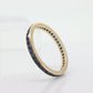 14k Gold BLUE Sapphire Full Eternity Thin Band. Thin Channel Set Princess Sapphire calibre cut Full Eternity band. st(110)