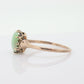 10k Green White Jade Jadeite ring. Apple translucent green cabochon ring. st(100)