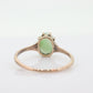 10k Green White Jade Jadeite ring. Apple translucent green cabochon ring. st(100)
