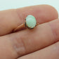 10k Green White Jade Jadeite ring. Apple translucent green cabochon ring. st(100)