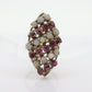 10k Victorian Opal and Garnet Cluster ring. 10k Yellow Gold with Claw set opal Garnet Marquise Antique cluster st(90)