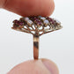 10k Victorian Opal and Garnet Cluster ring. 10k Yellow Gold with Claw set opal Garnet Marquise Antique cluster st(90)