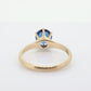 10k Blue SAPPHIRE victorian prong set. Sapphire prong set solitaire ring. st(90)