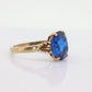 10k Oval Blue Spinel ring. 10k Yellow Gold Blue Spinel Solitaire Ring st98