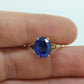 10k Oval Blue Spinel ring. 10k Yellow Gold Blue Spinel Solitaire Ring st98