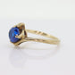 10k Round Blue Spinel ring. 10k Yellow Gold Blue Spinel Solitaire Ring