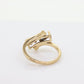10k LOVE ring. 10k Yellow Gold with round Blue Spinel Solitaire Ring