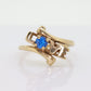 10k LOVE ring. 10k Yellow Gold with round Blue Spinel Solitaire Ring