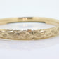 10k Yellow Gold Etched Bangle Bracelet. 10k HOB Gold Hinged Bracelet