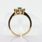 14k Marquise Emerald and Diamond Halo yellow gold ring. 0.36ctw in diamonds