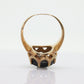 10k Onyx and diamond ring. 10k rose gold round onyx diamond ring. Vintage Mourning ring. st88