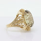 14k Large Oval GREEN Amethyst ring. 14k Large Light Green Amethyst Cocktail Statement ring st(172/50)