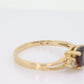 14k Pear Garnet and diamond ring. 14k Pear cut garnet with diamonds solitaire