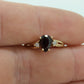 14k Pear Garnet and diamond ring. 14k Pear cut garnet with diamonds solitaire