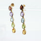 14k Multi-Color Gem Dangle EARRINGS. Pear Topaz Citrine Garnet Peridot Amethyst Tennis Dangle earrings (st108)