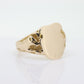 Antique LION Signet Ring. 10k Yellow gold. Blank Engrave able Signet ring. Heavy Lion Lioness Ring st(200)