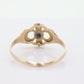 Antique Sapphire pearl bubble ring. Crown Tiara Sapphire pearl seed. 14k Filigree Open ring. st(105)