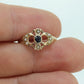 Antique Sapphire pearl bubble ring. Crown Tiara Sapphire pearl seed. 14k Filigree Open ring. st(105)
