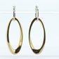 14k Gold Puffed Hollow HOOP Earrings. Intertwined Glossy Loop earrings. MILOR Italy st132/25