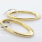 14k Gold Puffed Hollow HOOP Earrings. Intertwined Glossy Loop earrings. MILOR Italy st132/25