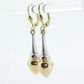 14k Gold Puffed Hollow Dangle Earrings. Glossy Multi-Tone Drop Pole earrings. Milor Italy st105/50