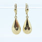 18k Gold Puffed Hollow Dangle Earrings. Glossy Geometric Drop earrings. Milor Italy st103/50