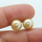 GOLDEN SOUTH SEA Pearl Stud Earrings -10mm Deep Golden South Sea Pearls - 14k Yellow gold - Earrings - st(196/11)