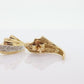 14k Gold Half HOOP Diamond Earrings. 14k Polish Gloss prong Diamonds earrings.. st50/11