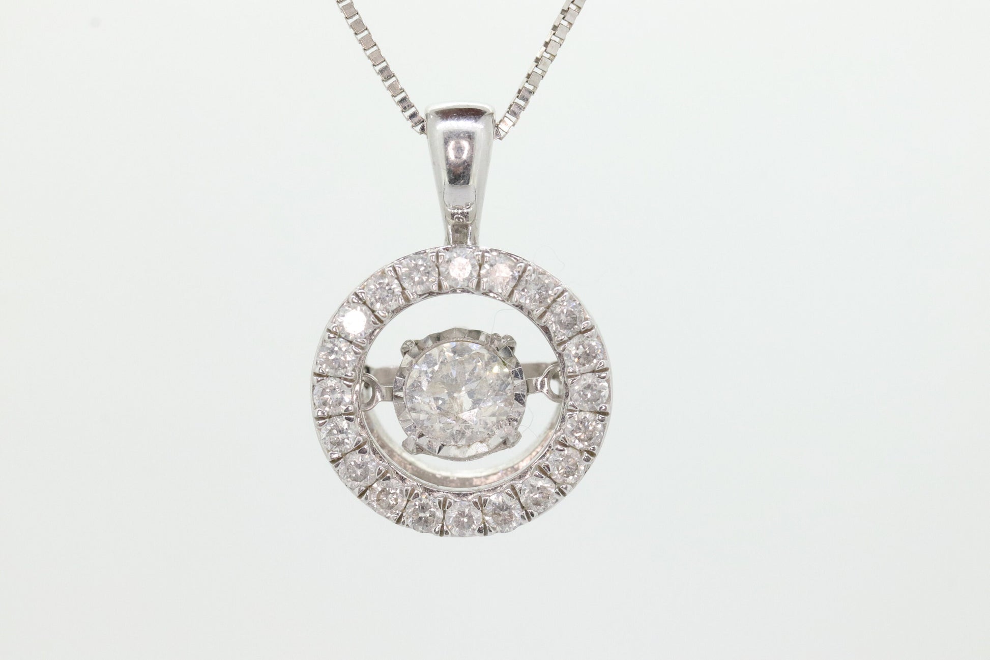 14k Diamond Solitaire Halo Pendant. Happy Diamond pendant. Total 1ctw Diamond necklace. Diamond Cluster necklace st(300/11)