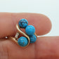 14k Turquoise Diamond cluster ring. Bypass Turquoise Bead Sphere Ball cluster set ring st(82/50)
