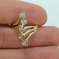 14k Heart and diamond ring. Tiny Heart multiple heart ring love beat ring. Dainty skinny stacking stacked ring. st(109/25)