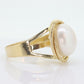 14k Large Mabe Ring. Mabe Pearl Solitaire ring. st(120/11)