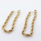 14k Rope chain Hoop Drop Earrings. 14k Yellow Gold earrings st(71/87)