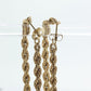 14k Rope chain Hoop Drop Earrings. 14k Yellow Gold earrings st(71/87)