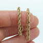 14k Rope chain Hoop Drop Earrings. 14k Yellow Gold earrings st(71/87)